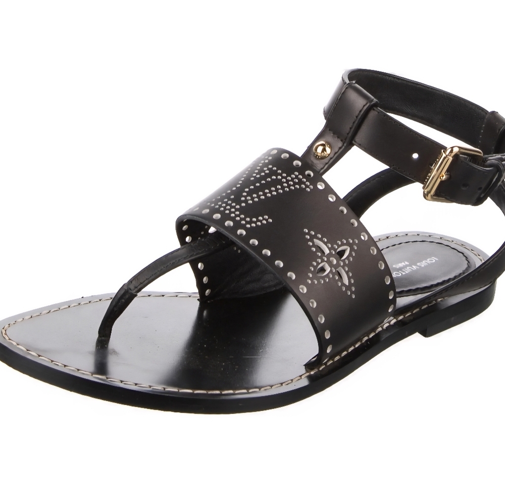 Louis Vuitton Women's Horizon Flat Sandals Perforated Leather Size 40